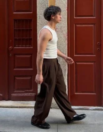 Bardzo luźne spodnie typu baggy z zakładkami w stylu Jogger