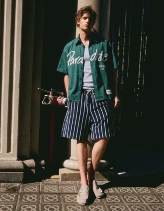 Bermudy w paski imitujące ręcznik – Bershka Lovers Bermudy w paski imitujące ręcznik – Bershka Lovers