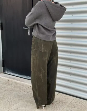 Bluza oversize zapinana na zamek z efektem neoprenu