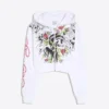 Bluza z kapturem Ed Hardy X Bershka z nadrukiem – damska Bluza z kapturem Ed Hardy X Bershka z nadrukiem – damska