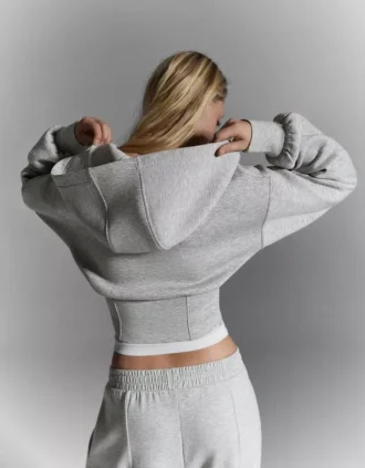 Bluza z kapturem i wysokim stanem zapinana na zamek – #Bershkastyle – damska