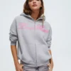Bluza z kapturem Oversize z nadrukiem i zamkiem Bluza z kapturem Oversize z nadrukiem i zamkiem