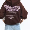 Bluza z kapturem z nadrukiem Bluza z kapturem z nadrukiem