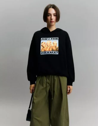 Bluza z kapturem z nadrukiem Cardi B