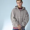 Bluza z nadrukiem o luźnym kroju i zapinana na zamek – Bluzy i bluzy z kapturem