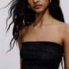 Błyszczący top bandeau Błyszczący top bandeau