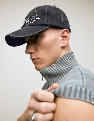 Czapka Denim z efektem sprania – Akcesoria