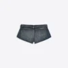 Denim mini szorty z podwiniętym paskiem Denim mini szorty z podwiniętym paskiem