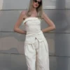 Denimowy top bandeau – #Bershkastyle – Kobiety