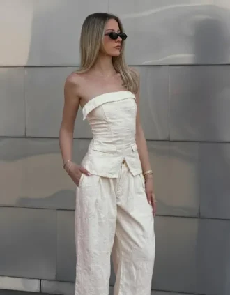 Denimowy top bandeau – #Bershkastyle – Kobiety