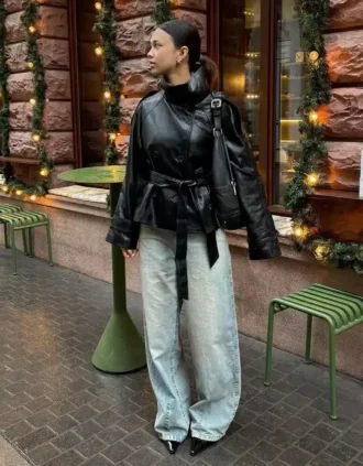 Dżinsy z bardzo szerokimi nogawkami i niskim stanem – #Bershkastyle – damskie