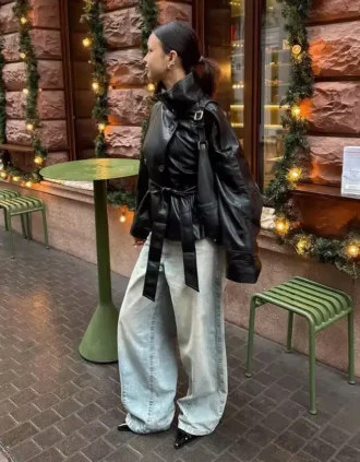 Dżinsy z bardzo szerokimi nogawkami i niskim stanem – #Bershkastyle – damskie