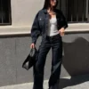 Krótka kurtka Denim z efektem balonu – Kurtki i trencze Krótka kurtka Denim z efektem balonu – Kurtki i trencze