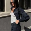 Krótka kurtka Denim z efektem balonu – Kurtki i trencze Krótka kurtka Denim z efektem balonu – Kurtki i trencze