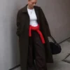 Długi płaszcz o miękkim dotyku