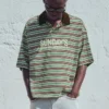 Haftowana koszulka polo w paski z krótkim rękawem – T-shirty i koszulki polo