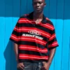 Haftowana koszulka polo w paski z krótkim rękawem – T-shirty i koszulki polo