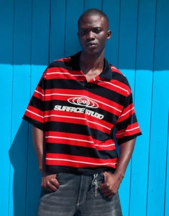 Haftowana koszulka polo w paski z krótkim rękawem – T-shirty i koszulki polo Haftowana koszulka polo w paski z krótkim rękawem – T-shirty i koszulki polo