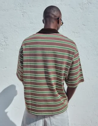 Haftowana koszulka polo w paski z krótkim rękawem – T-shirty i koszulki polo Haftowana koszulka polo w paski z krótkim rękawem – T-shirty i koszulki polo