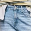 High-Waist Straight Wide-Leg Jeans with Turn-Up Hems – Spodnie