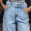 High-Waist Straight Wide-Leg Jeans with Turn-Up Hems – Spodnie