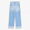 High-Waist Straight Wide-Leg Jeans with Turn-Up Hems – Spodnie