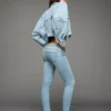 Jeansy Skinny z podwyższonym stanem i efektem push-up – Spodnie
