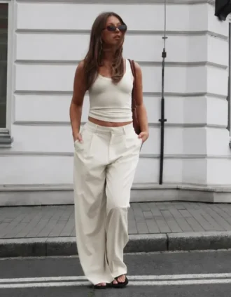 Spodnie z podwójnej tkaniny o luźnym kroju – #Bershkastyle – damskie