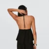 Kamizelka z mieszanki lnu z wiązaniem na szyi – #Bershkastyle – Kobiety