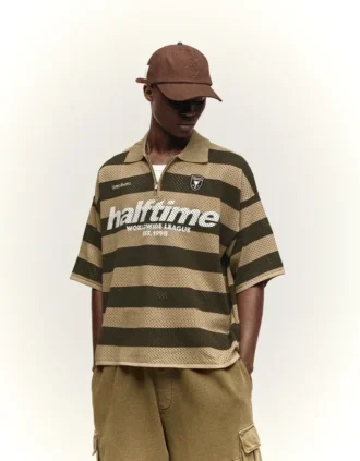 Koszulka polo z krótkim rękawem z siateczki i zamkiem błyskawicznym – T-shirty i koszulki polo Koszulka polo z krótkim rękawem z siateczki i zamkiem błyskawicznym – T-shirty i koszulki polo