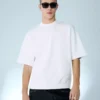 Koszulka z krótkim rękawem z prążkowanego pluszu – T-shirty i koszulki polo Koszulka z krótkim rękawem z prążkowanego pluszu – T-shirty i koszulki polo