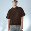 Koszulka z krótkim rękawem z prążkowanego pluszu – T-shirty i koszulki polo Koszulka z krótkim rękawem z prążkowanego pluszu – T-shirty i koszulki polo