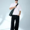 Koszulka z krótkim rękawem z prążkowanego pluszu – T-shirty i koszulki polo Koszulka z krótkim rękawem z prążkowanego pluszu – T-shirty i koszulki polo