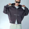 Krótka bluza o luźnym Fit zapinana na zamek – Bluzy i bluzy z kapturem Krótka bluza o luźnym Fit zapinana na zamek – Bluzy i bluzy z kapturem