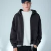 Krótka bluza z zamkiem o prostym kroju – Bluzy i bluzy z kapturem – Mężczyźni Krótka bluza z zamkiem o prostym kroju – Bluzy i bluzy z kapturem – Mężczyźni