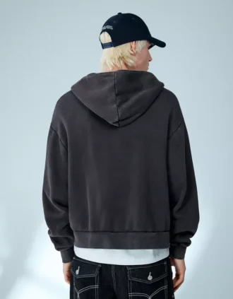 Krótka bluza z zamkiem o prostym kroju – Bluzy i bluzy z kapturem – Mężczyźni