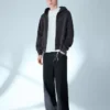 Krótka bluza z zamkiem o prostym kroju – Bluzy i bluzy z kapturem – Mężczyźni Krótka bluza z zamkiem o prostym kroju – Bluzy i bluzy z kapturem – Mężczyźni