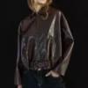 Kurtka bomberka z paskiem z Faux Leather – Kurtki i trencze