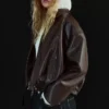 Kurtka bomberka z paskiem z Faux Leather – Kurtki i trencze