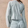 Kurtka Denim w paski z falbaną – Kurtki i trencze