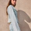 Kurtka Denim w paski z falbaną – Kurtki i trencze
