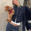 Kurtka Denim zapinana z przodu na guziki – #Bershkastyle – damska Kurtka Denim zapinana z przodu na guziki – #Bershkastyle – damska