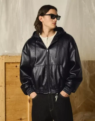 Kurtka Faux Leather z kapturem – Kurtki