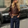 Kurtka Faux Leather z kołnierzem w kształcie lejka