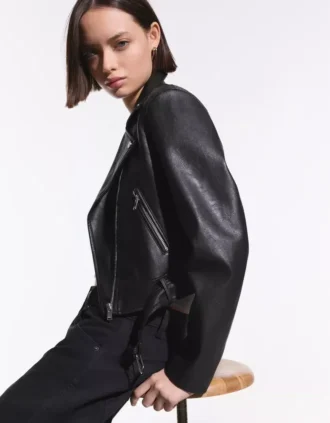 Kurtka motocyklowa Faux Leather – Kurtki i trencze
