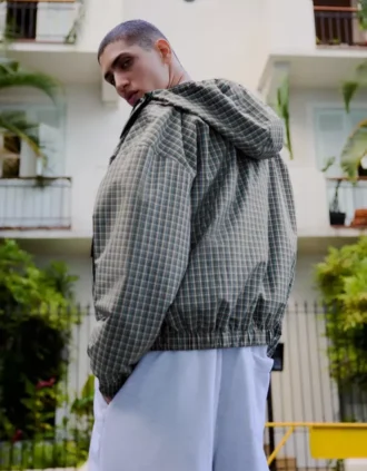 Kurtka techniczna oversize w kratę – Kurtki