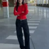 Kurtka w paski z okrągłym dekoltem i guzikami Kurtka w paski z okrągłym dekoltem i guzikami