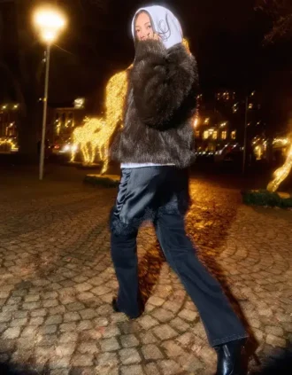 Kurtka z klapami z sztucznych futer – Kurtki i trencze