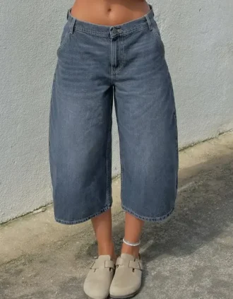 Luźne Denim bermudy