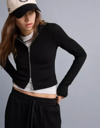 Miękka bluza z kapturem z mieszanki modalu zapinana na zamek – Bluzy i bluzy z kapturem Miękka bluza z kapturem z mieszanki modalu zapinana na zamek – Bluzy i bluzy z kapturem